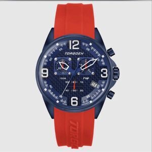Torgoen TN-1268 T18 Professional Pilot Watch Multidial Red Silicone Band NWT